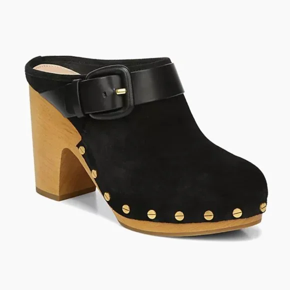 Veronica Beard Dacey Suede Mule Clogs Womens Size 8.5 in Black NWOT - Picture 2 of 7